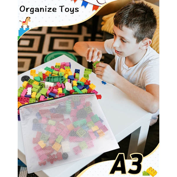A3 Dokumentmapp Extra Tjock Dragkedja Arkivpåsar Mesh Dragkedja Dokumentplånböcker Mapp Resväska För Kontorsmaterial Och Reseaccessoarer Black A3