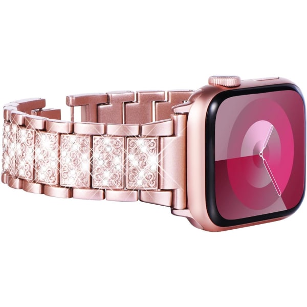 Kompatibel med Apple Watch Remme 49mm 45mm 44mm 42mm, Kvinders Bling Diamant Rhinestone Rem til Apple Watch SE (GEN 1 2 3) iWatch Rem Ultra 2/1 Se BlingPink 49mm/45mm/44mm/42mm