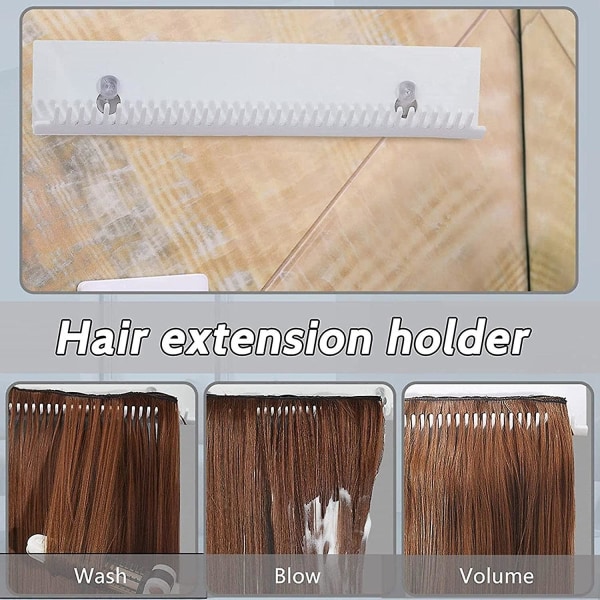 1 stk Akryl hårforlængerholder - væghårforlængerholder, forlængerkasse med sugekopper - vægmonteret hårforlængerstativ til vask