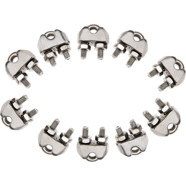 Tunga vajerklämmor Kabelgrepp Ståltråds U-bultar Fixering(10st, Silver)