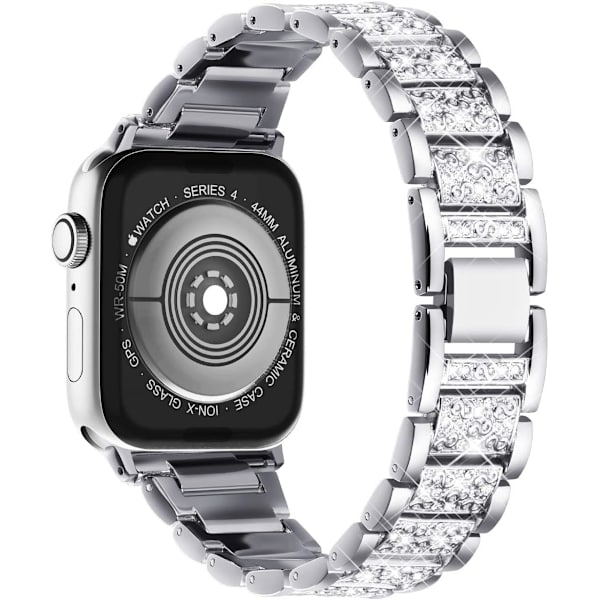 Kompatibel med Apple Watch Armband 49mm 45mm 44mm 42mm, Kvinnors Bling Diamant Strass Armband för Apple Watch SE(GEN 1 2 3) iWatch Armband Ultra 2/1 Se BlingSilver 49mm/45mm/44mm/42mm