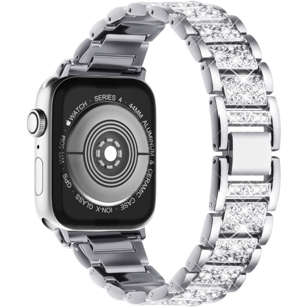 Kompatibel med Apple Watch-reimer 49mm 45mm 44mm 42mm, Kvinners Bling Diamond Rhinestone-reim for Apple Watch SE (GEN 1 2 3) iWatch-reim Ultra 2/1 Se BlingSilver 49mm/45mm/44mm/42mm