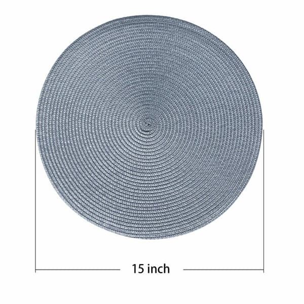4 kpl pyöreitä käsinpunottuja tabletteja – 38 cm, hopea