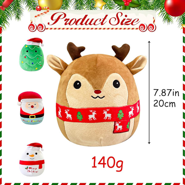 Plyschdjur älg, Fylld Kawaii Plyschdjur/Docka, Mjuk Älgplysch, Tomte Leksak för Barn, Soffa och Sovrumsdekoration, Leksak, Perfekt Gåva 2023Hjort