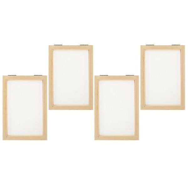 4 stk. Papirfremstillingsramme DIY Papirfremstillingsramme Papirfremstillingsramme i træ Træpapirramme