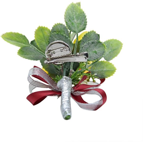 Ocobudbxw Kunstige Solsikke Brudgom Brud Bryllup Boutonniere Corsage Yellow&hemp Rope