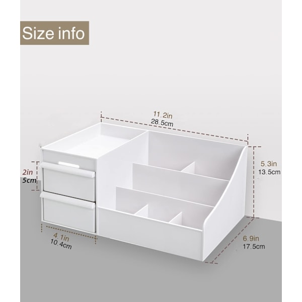 Bordopbevaringsboks, medium størrelse (28,5*17,5*12,5cm), hvid, 1 stk White