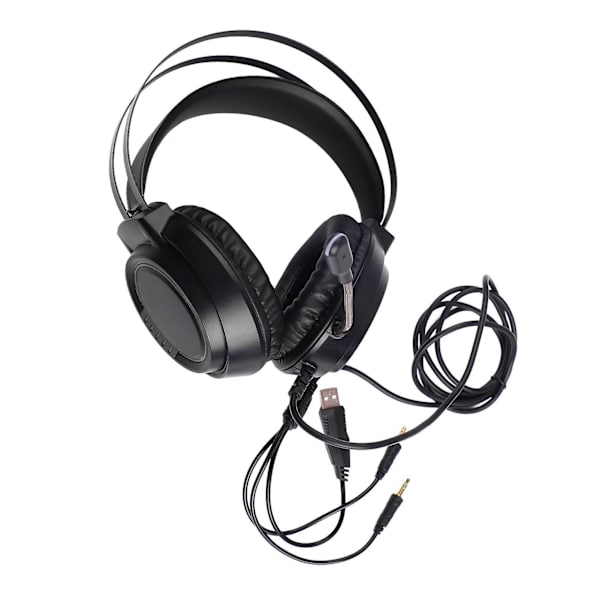 RGB Gaming Headset Professionelt Kablet Pc Gaming Headset Med 7.1 Surround Sound Støjreducerende Mikrofon Til Pc Bærbar Telefoner Sort