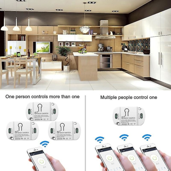 Smart Switch Intelliegent Trådløs Lett Wifi Smart On-Off-kontroller for hjemmet