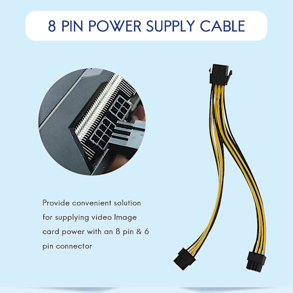 5-pakkaus Pci-e 8-pin 2x 8-pin (6+2) -jakokaapeli Pcie Pci Ima Y - Splitt