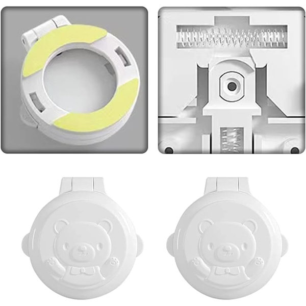 4 stk komfyr knottdeksler barnesikring bryterdeksler vaskemaskin nøkkelstart beskyttelsesdeksler for baby småbarn barnesikkerhet, hvit, (f34t) white