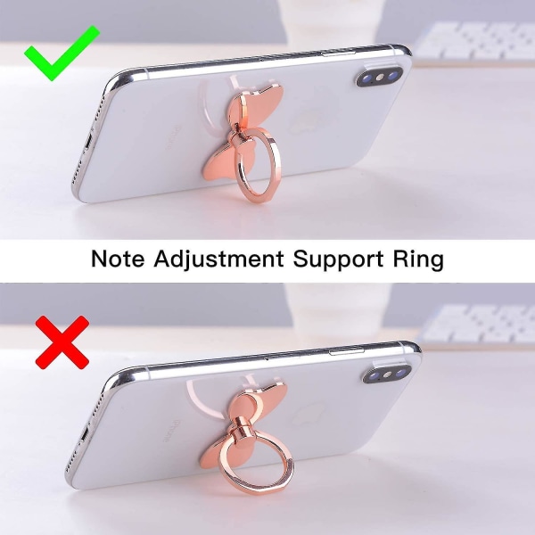 Metall Mobiltelefon Finger Ring Stabilitet Stativ Hopvikbar Knopp Loop