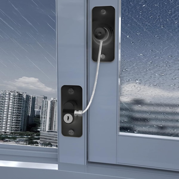 [Uppgradering] 2-pack fönsterlås för UPVC & 4 fönsterhörnskydd, kylskåpslås för barnsäker husdjur, barnsäker fönsterbegränsare Sel Rectangular