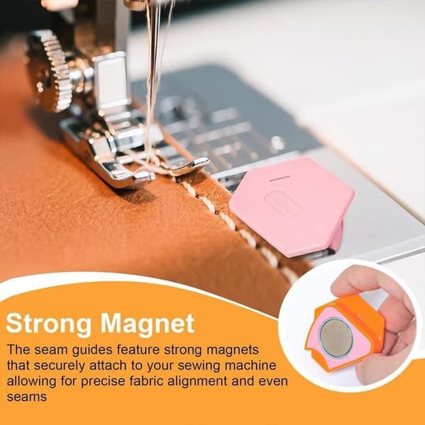 Set med 4 magnetiska sömnadsguider, symaskinstillbehör, VITDIPY