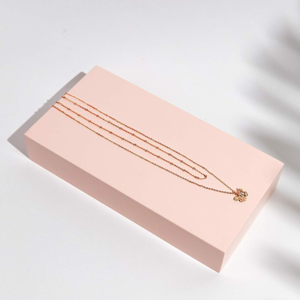 14K forgyldt lagdelte halskæder | Stilfulde minimalistiske design vedhæng halskæder | Sommerfugl, hjerte, lås, ondt øje, mønt, lynlås, cirkel, Rose Gold Butterfly