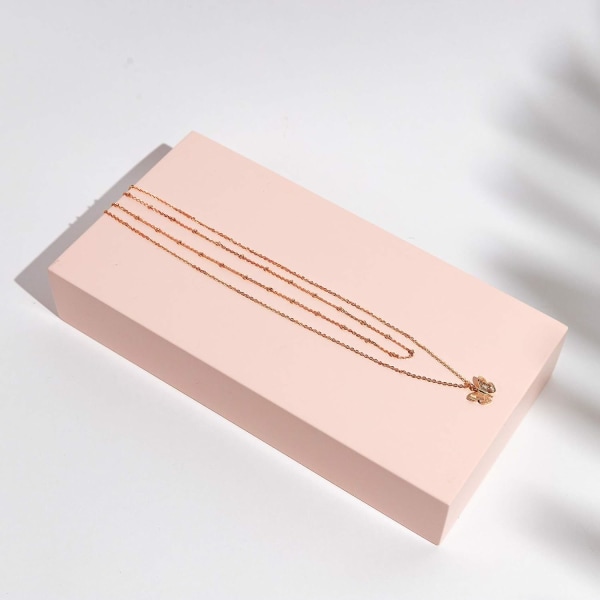 14K kullatut kerrostettavat kaulakorut | Tyylikkäät minimalistiset riipuskaulakorut | Perhonen, sydän, lukko, paha silmä, kolikko, salama, ympyrä, Rose Gold Butterfly