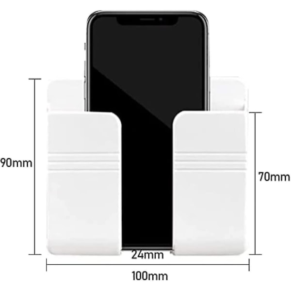 4 st Väggmonterad mobiltelefonladdarehållare, 3m självhäftande mobiltelefonväggstativ (grå) (d-b2)