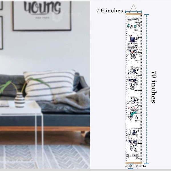 Tillväxtdiagram för barn, längddiagram för barn/pojkar/flickor/bebis, canvas & trä, avtagbar tillväxtlängddiagram, väggrumsdekor  Cirkus