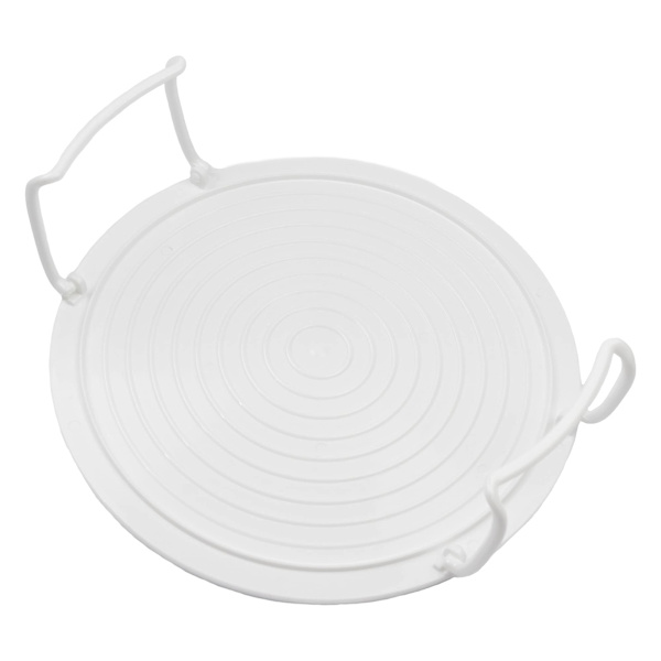 Mikrovågsugn hopfällbar rund bricka två våningar tallrik fat hållare rack lock stapel staplare stativ stöd kök kock organisatör halkfri 2 i 1-24cm x 8cm
