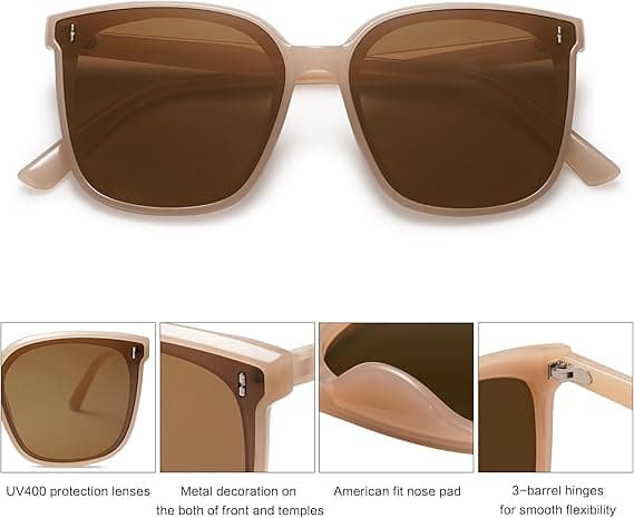 Trendy oversized solbriller til kvinder og mænd Brown/Brown Gradient