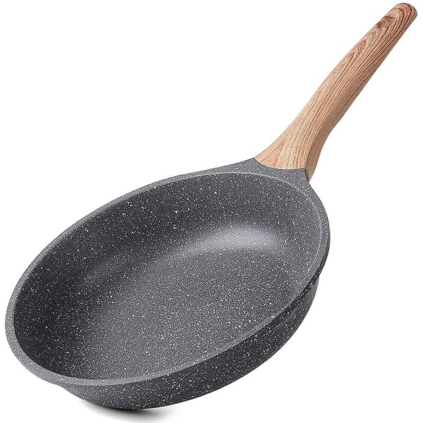 24 cm non-stick stekepanne, steinpanner, granittbelegg, omelettpanne-induksjonspanner. (grå, 24 cm)