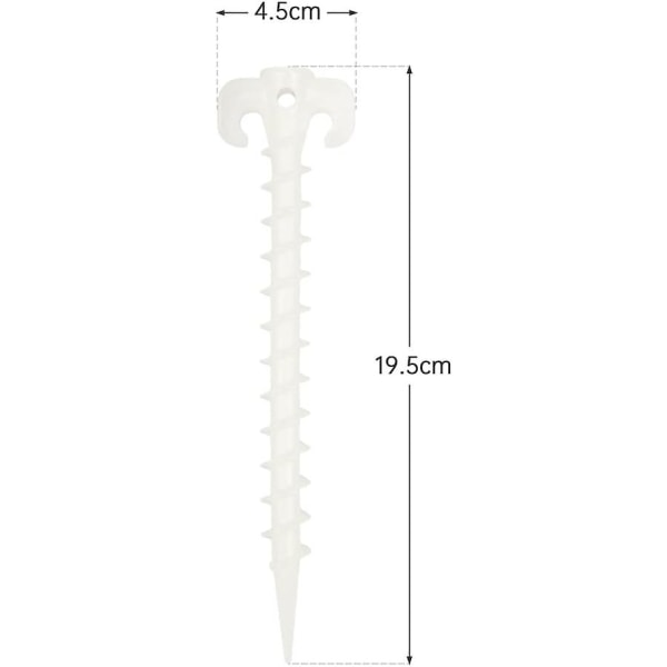 10 stk - Lysende teltplugger Teltplugger Utendørs Camping Fiske Selvluminous Spiral Hook Plugger 20cm 7.8inch