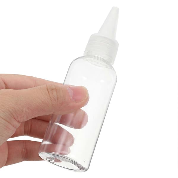 60 ml klar plastflaska med spetsigt munstycke för förvaring, 30-pack