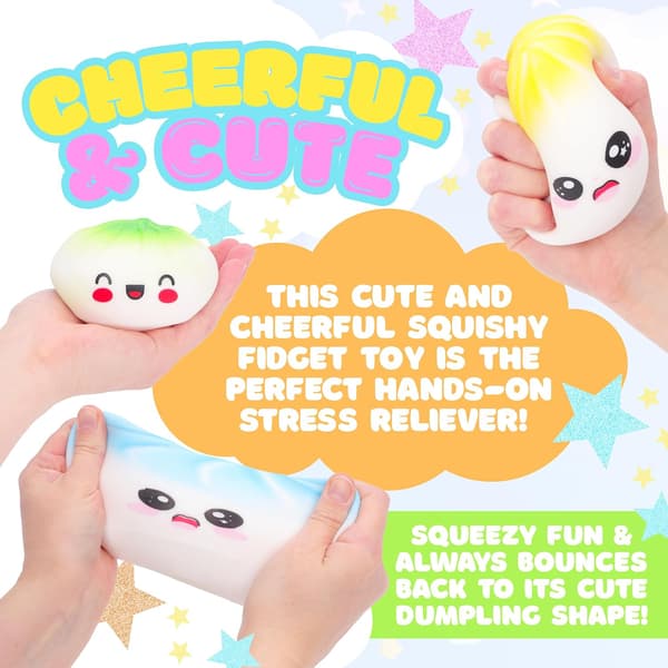 Toyland® Glänsande Midnattsblå Squishy Bao Dumpling Sensorisk Fidgetleksak med Ångbox i Plast - Klämleksaker för Barn - Ålder 3+