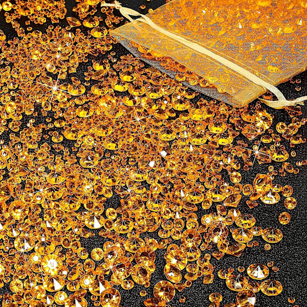 4000 st gula diamanter konfetti bröllopskristall akryl strass vasfyllning, för bordsdekoration bröllopsdekoration brudparty dekoration Yellow