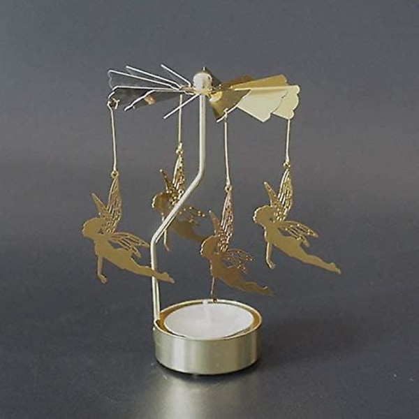1 stk Roterende Lysestage Metal Lysestage Dekoration Til Hjem Bryllup Golden Fairygold