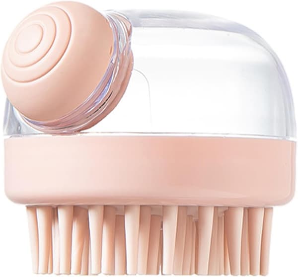 Hårbottenmassager Hårväxt Rosa Silikon Hårmassager Hårbottenborste med Schampodispenser för Avkoppling och Rengöring