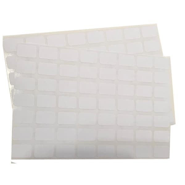 10 ark med prislapper med lim, hvite, til butikker, 12x18 mm