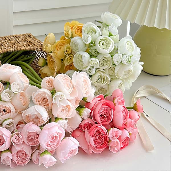 15\" Kunstig Blomst – til Hjem & Kontor – med Levende White