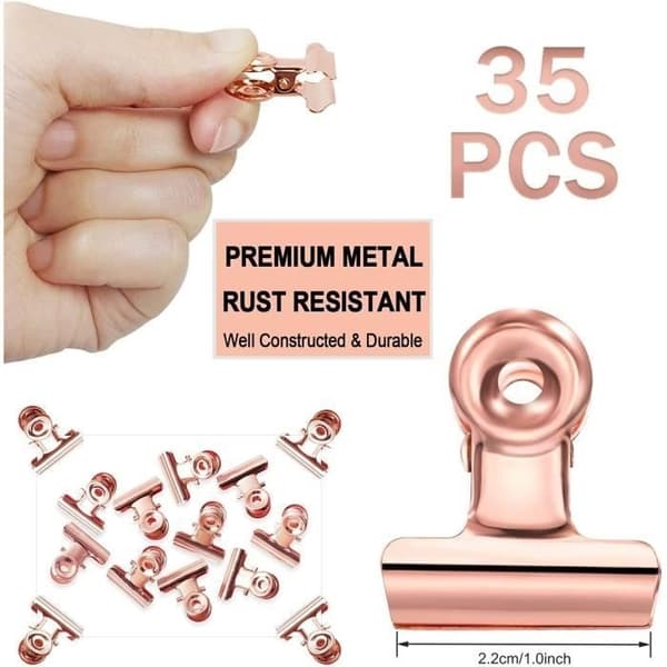Klämtänger - Ej specificerad - 22 mm - Rostfritt stål - Roséguld - 35 stycken