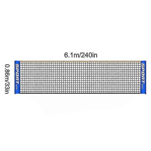Bærbar, sammenklappelig, enkel 3m 4m 5m 6m tennisnet badmintonnet