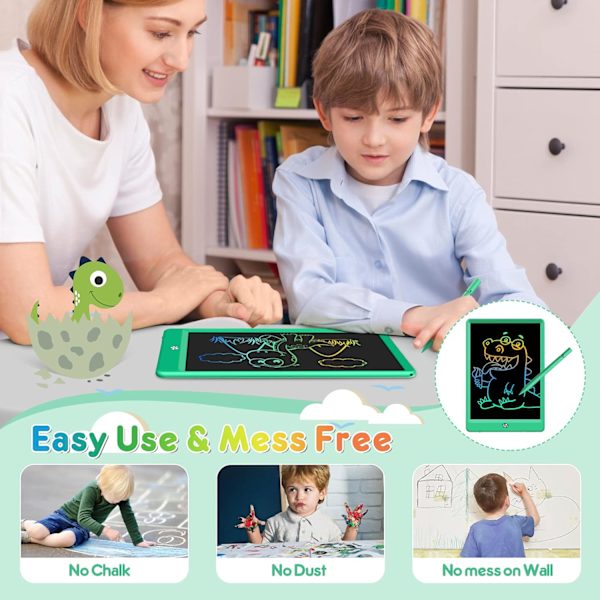 LCD-ritplatta, Doodle Board-leksaker, presenter för 3-8 år gamla flickor pojkar, 10 tum färgglad elektronisk ritplatta för barn, presenter för småbarn Wonderful Green 10 Inch