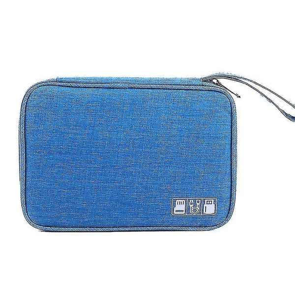 Yksikerroksinen digitaalilaukku, monitoiminen digitaalinen säilytyspussi, kuulokkeiden matkapuhelimen datakaapeli USB muistitikkulaturin säilytyslaukku (sininen)
