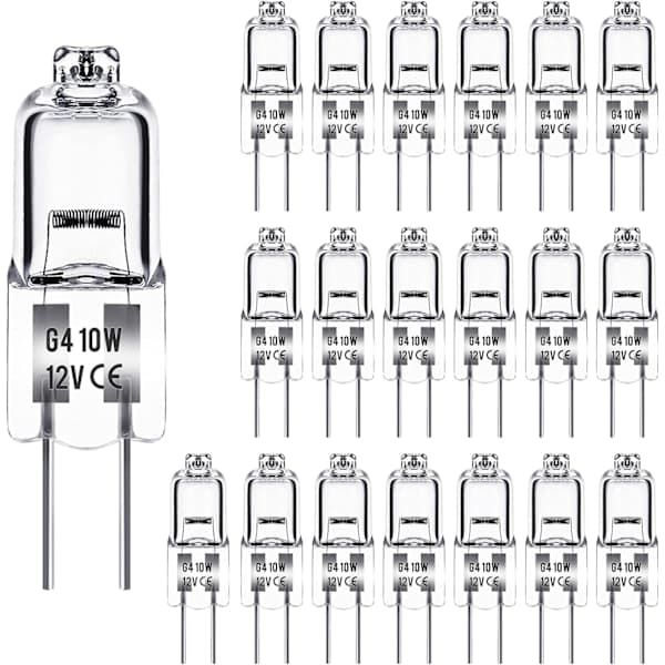 20-pack G4 Halogenlampor 10W 12V Varmvit