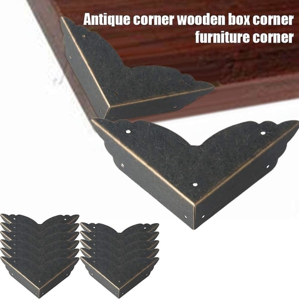 12-pack vintage metall hörnskydd Antik stil möbel kantskydd för bord bröst smyckeskrin