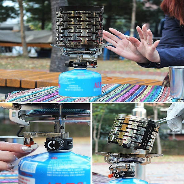 Camping Mini Heater, Bærbar Rustfritt Stål Teltvarmedeksel Med Håndtak Og Oppbevaringspose Camping Varmt Utstyr Varmer For Små Kaldt Vær Telt