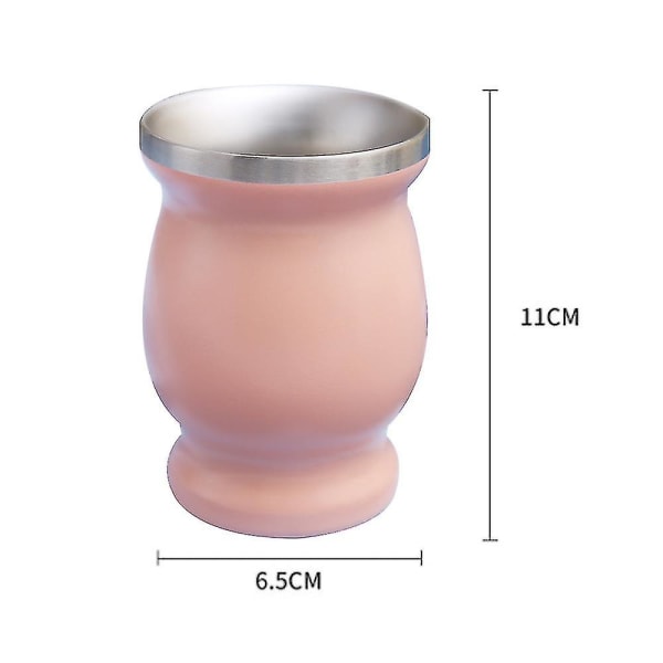 Mate Cup i rustfritt stål Argentina kalebassformet grytemagekopp Dobbeltlags vakuum Mugdobbelvegget, lett å rengjøre
