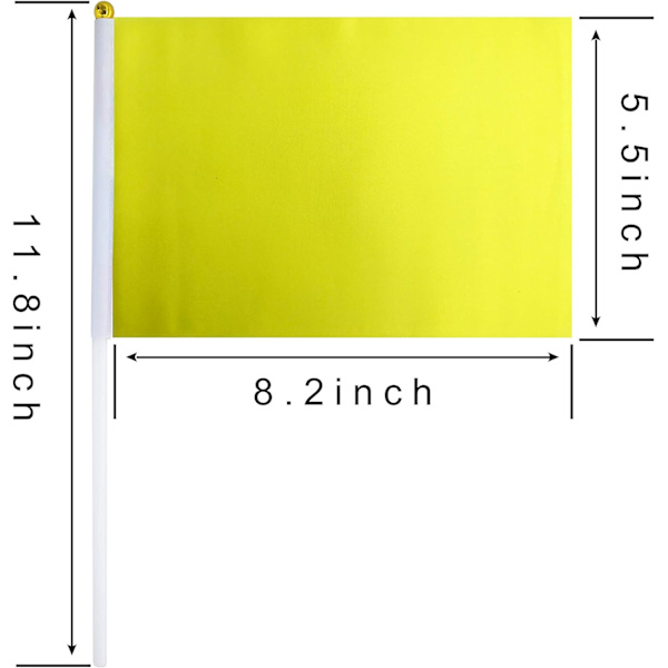 25-pack enfärgade gula flaggor, små, enfärgade gula DIY-flaggor på pinne, festdekorationer för parader, invigningar, barnkalas, festevenemang Yellow