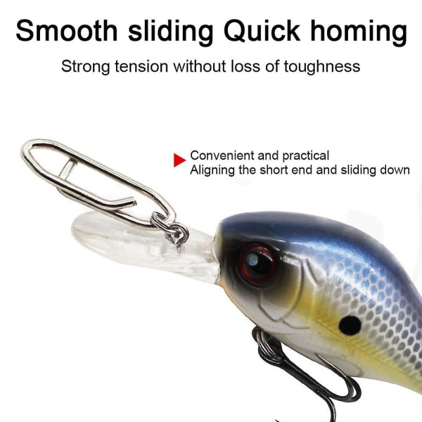 Fishing Clips, Rustfrit Stål Fishing Quick Clips Lure Quick Change M-nummer  1536