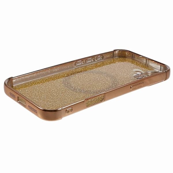 Fodral för iPhone 16 Plus Galvaniserat Glitter TPU Transparent Telefonfodral Kompatibelt med MagSafe - Guld