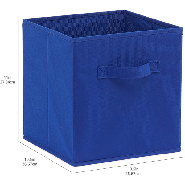 Kasaan taittuva kangassäilytyskuutio/järjestäjä kahvoilla, 26,6 x 26,6 x 27,9, tummansininen (6 kpl)