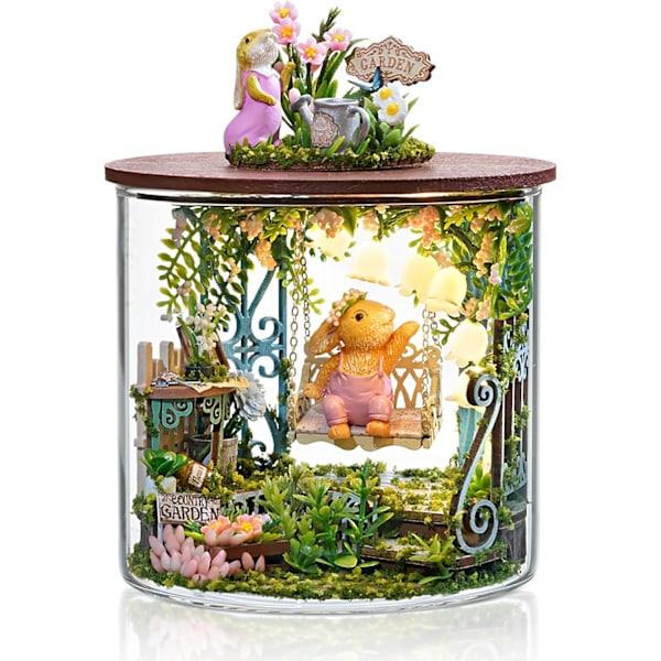 Cuteefun DIY Miniatyrdockhus u201dDrömbflaskanu201d Kit med Dammskydd för Vuxna Hantverk  Present (Feyträdgård) Fairy Garden