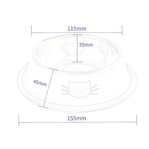 Sklisikker rustfritt stål kjæledyrbolle for katter hunder og kaniner * Svart