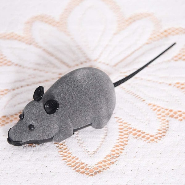 Elektroninen kaukosäädin hiiri rotta lemmikkilelu, kissan koiran lapsen simulaatiohiiri lelu (harmaa)