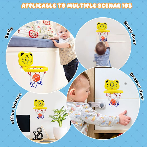 Basketbollskorg Badleksak för 1-3 Åriga Bebisar Badleksak 6 12 Månader Basketbollskorg Leksaks Gåvor 2 3 4 Basketboll Vattenspel Badleksaker Set Present till Bebis tiger