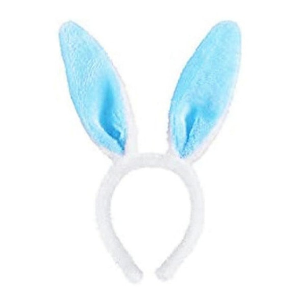 Children"s Plush Bunny Rabbit Ears Easter Party Head Wear Colourful Headband  Blue